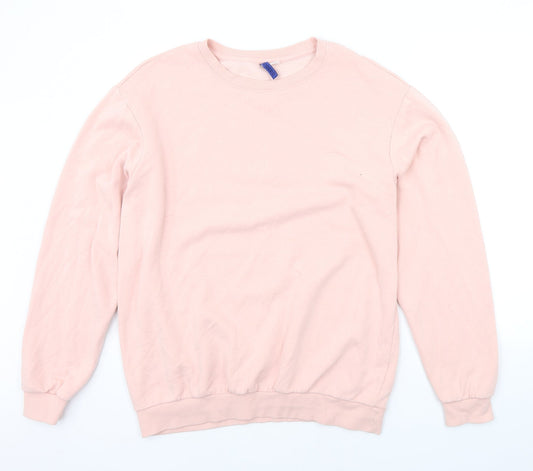 Divided Womens Pink Houndstooth  Pullover Jumper Size M