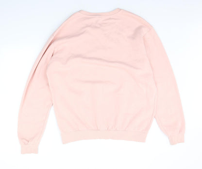Divided Womens Pink Houndstooth  Pullover Jumper Size M