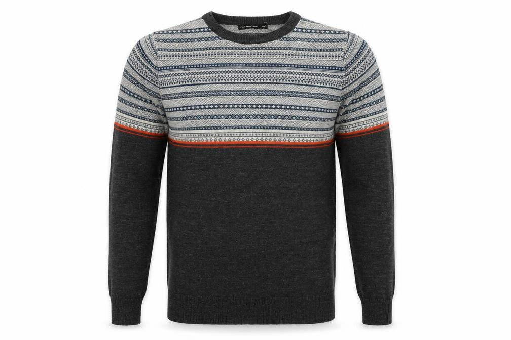 Cedarwood State Mens Grey Geometric Pullover Jumper Size XS