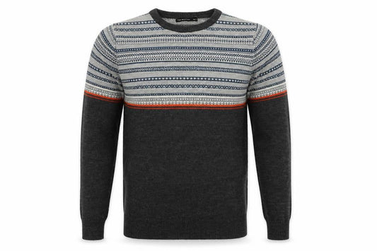 Cedarwood State Mens Grey Geometric Pullover Jumper Size XS