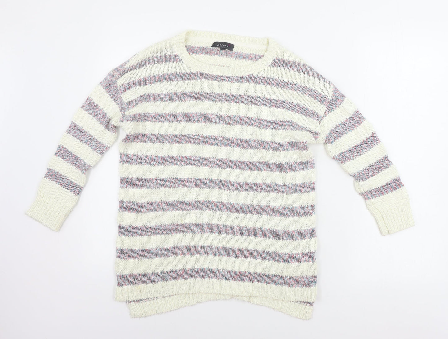 Marks and Spencer  Womens Beige Striped  Pullover Jumper Size 12