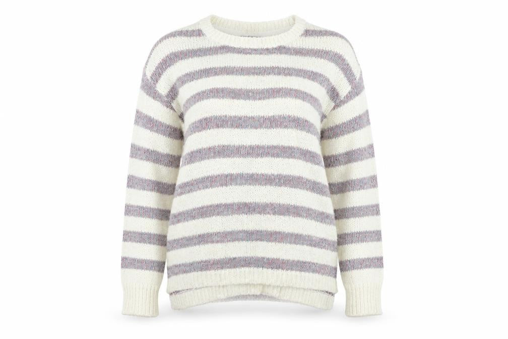 Marks & Spencer  Womens Beige Striped  Pullover Jumper Size 12