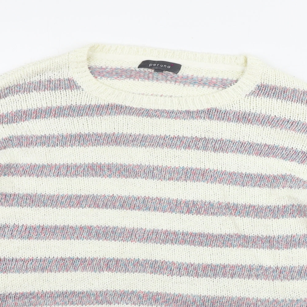 Marks and Spencer  Womens Beige Striped  Pullover Jumper Size 12