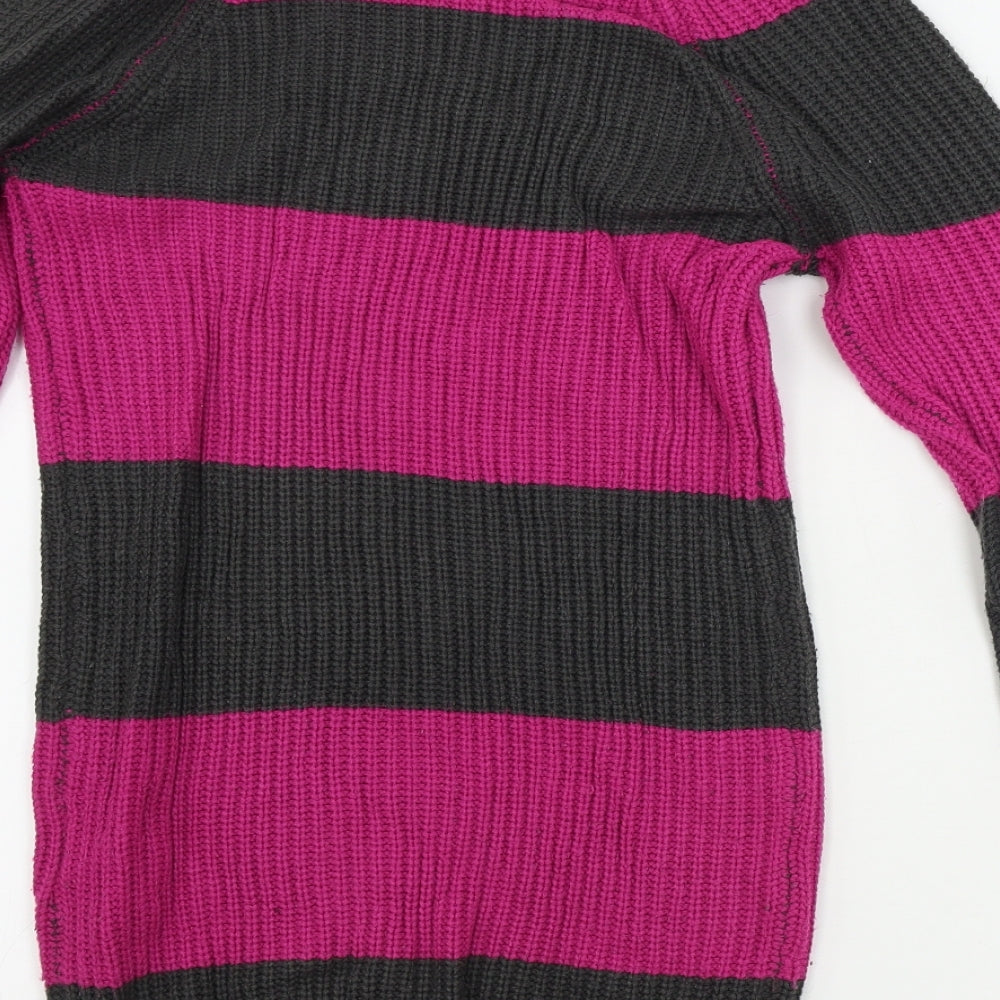 Poof Excellence Womens Grey Striped  Bodycon  Size S