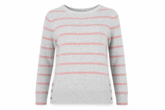 Oasis  Womens Grey Striped  Pullover Jumper Size M