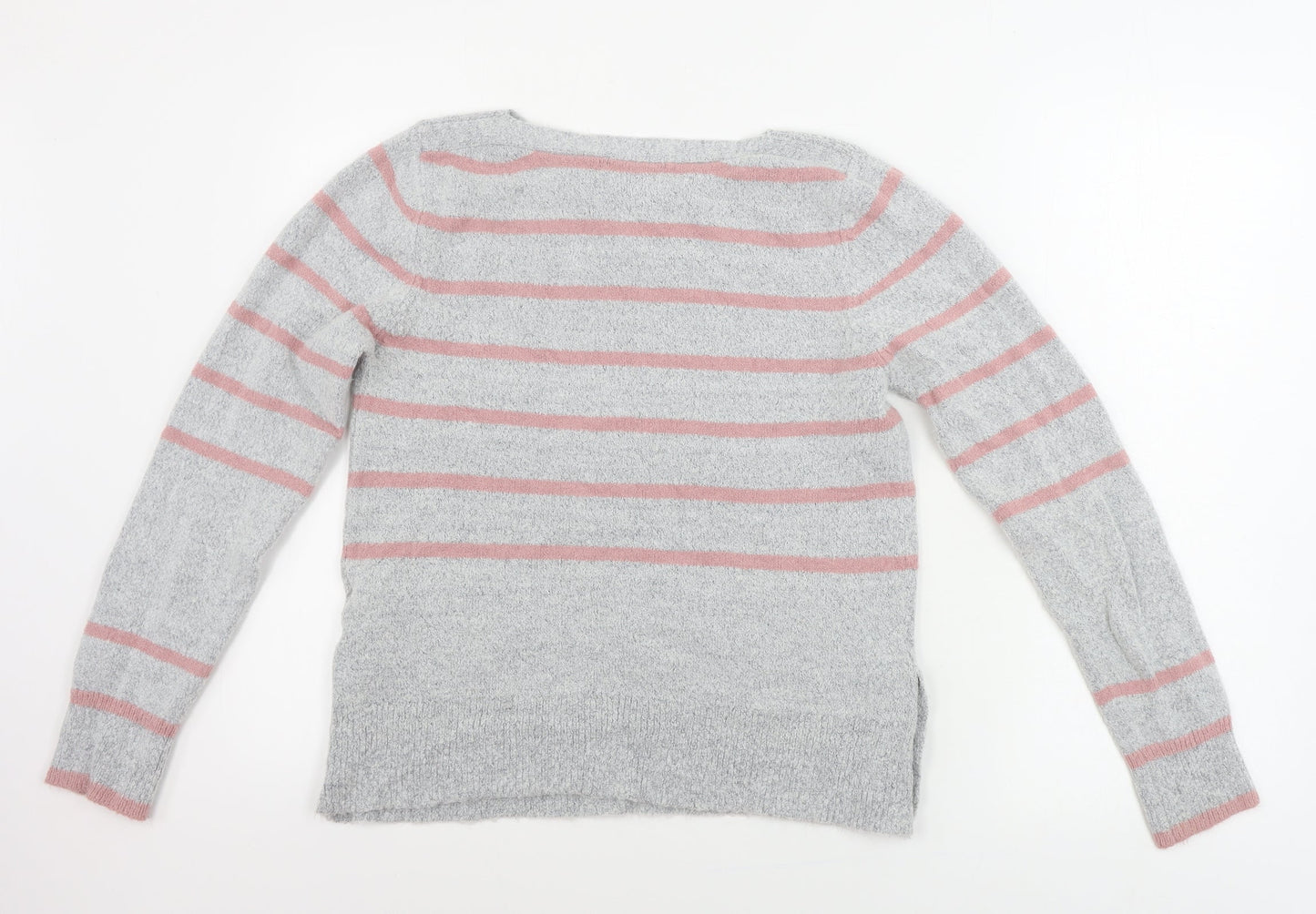 Oasis  Womens Grey Striped  Pullover Jumper Size M