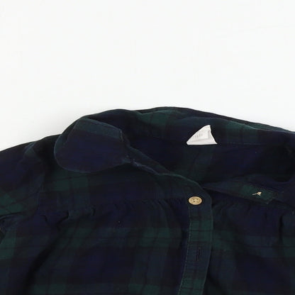 Preloved H&M  Girls Green Check  Basic Button-Up Size 3-4 Years - Detail