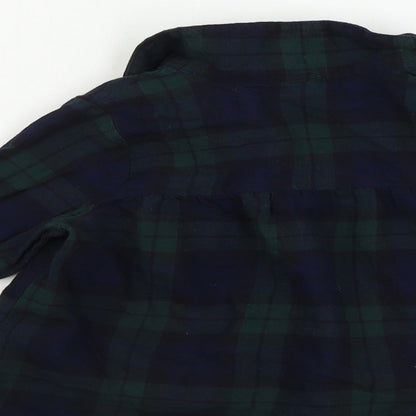 Preloved H&M  Girls Green Check  Basic Button-Up Size 3-4 Years - Label