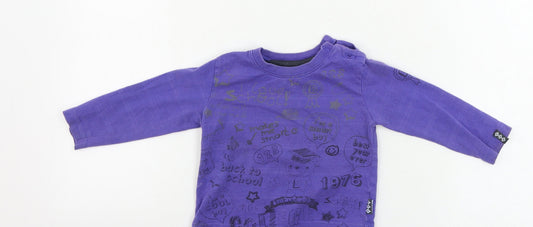 Boy Star Boys Purple   Basic T-Shirt Size 12 Months
