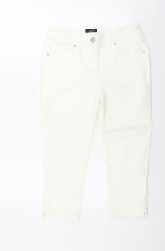 M&Co Womens Ivory   Trousers  Size 12 L20 in