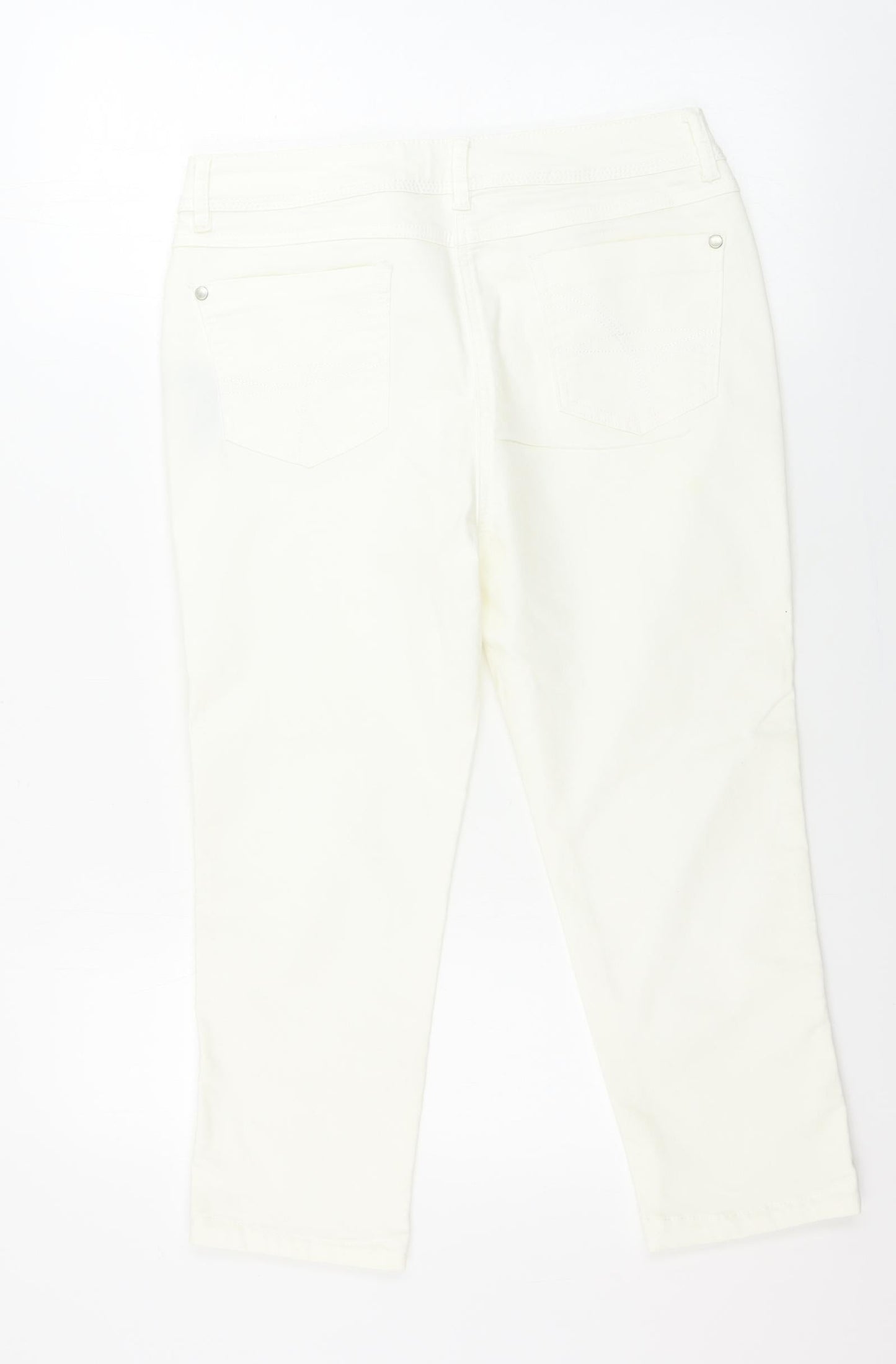 M&Co Womens Ivory   Trousers  Size 12 L20 in
