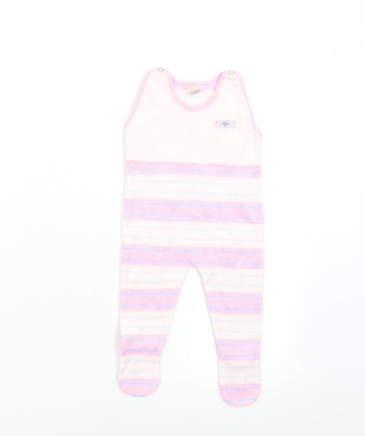 Nicky Velours Baby Pink Striped  Babygrow One-Piece Size 3-6 Months