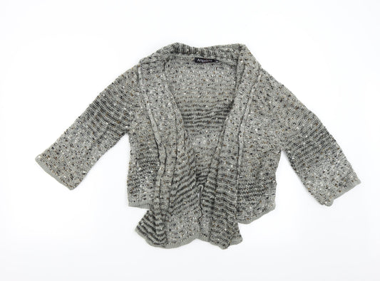 Angelina Womens Grey  Knit Cardigan Jumper Size M