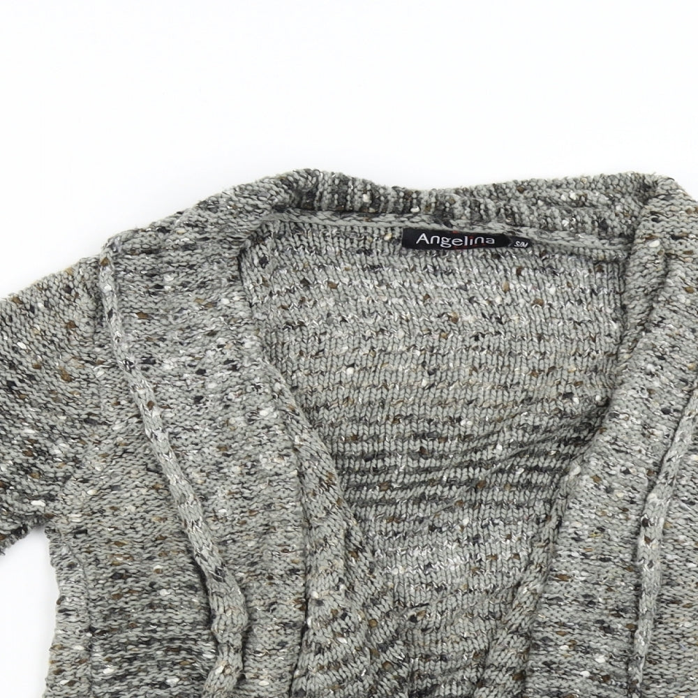 Angelina Womens Grey  Knit Cardigan Jumper Size M