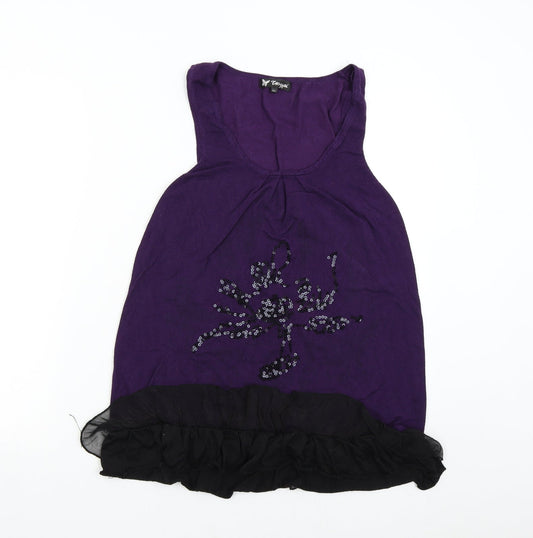 Tsega Womens Purple  Knit Tunic Tank Size M
