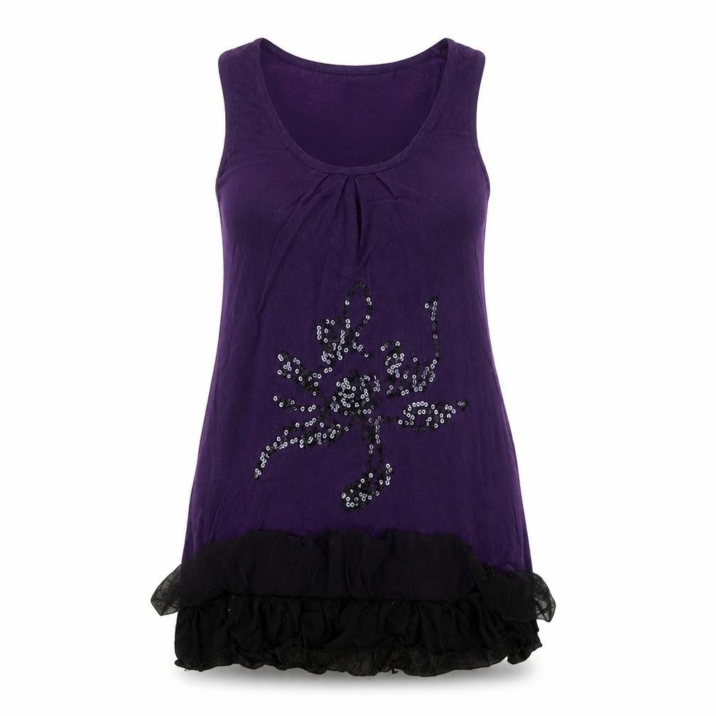 Tsega Womens Purple  Knit Tunic Tank Size M