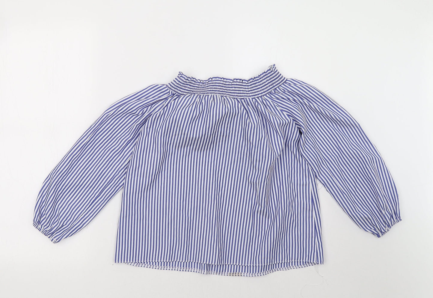 Select Womens Blue Striped  Basic Blouse Size 8