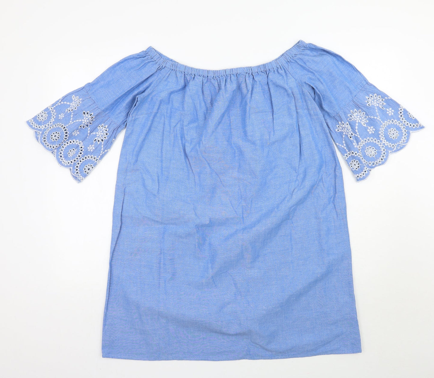 Dorothy Perkins Womens Blue  Rayon Basic Blouse Size 14