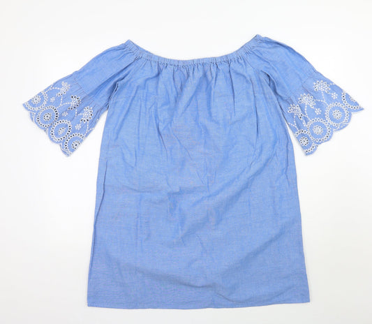 Dorothy Perkins Womens Blue  Rayon Basic Blouse Size 14