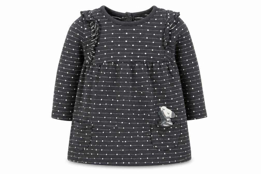 George Girls Grey Polka Dot  Basic T-Shirt Size 6-9 Months
