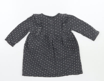 George Girls Grey Polka Dot  Basic T-Shirt Size 6-9 Months