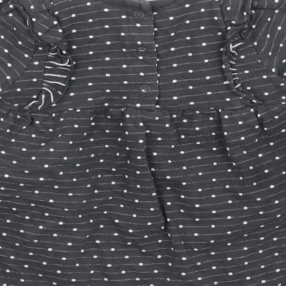 George Girls Grey Polka Dot  Basic T-Shirt Size 6-9 Months