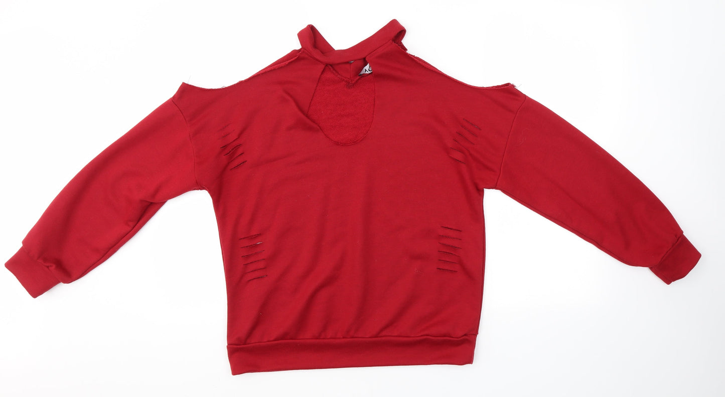 Yoins Womens Red   Pullover Jumper Size M