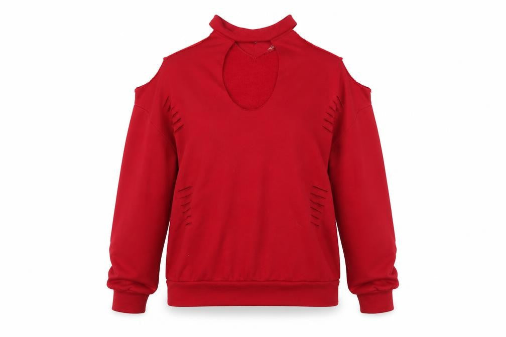 Yoins Womens Red   Pullover Jumper Size M