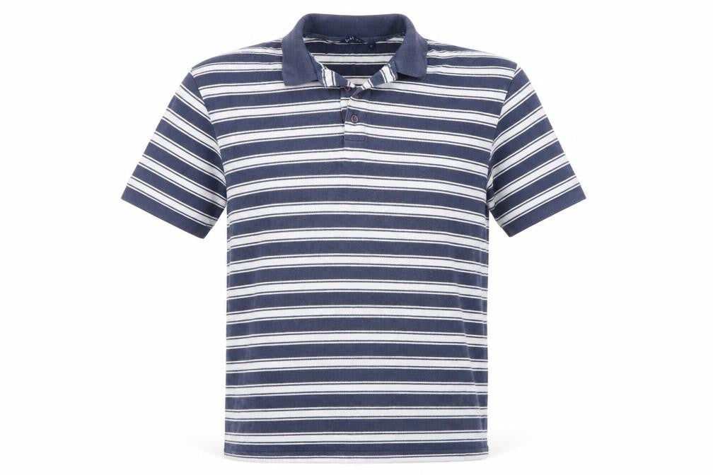Matalan Mens Blue Striped   Polo Size L