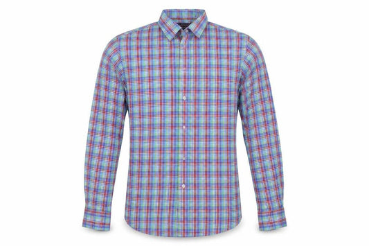 Roundtree & Yorke Mens Multicoloured Check   Button-Up Size M