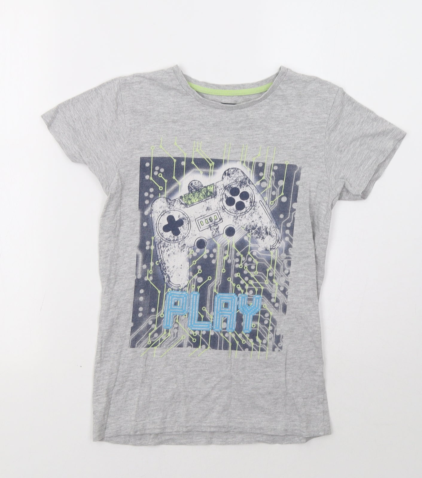 Matalan Girls Grey   Basic T-Shirt Size 10 Years  - Play