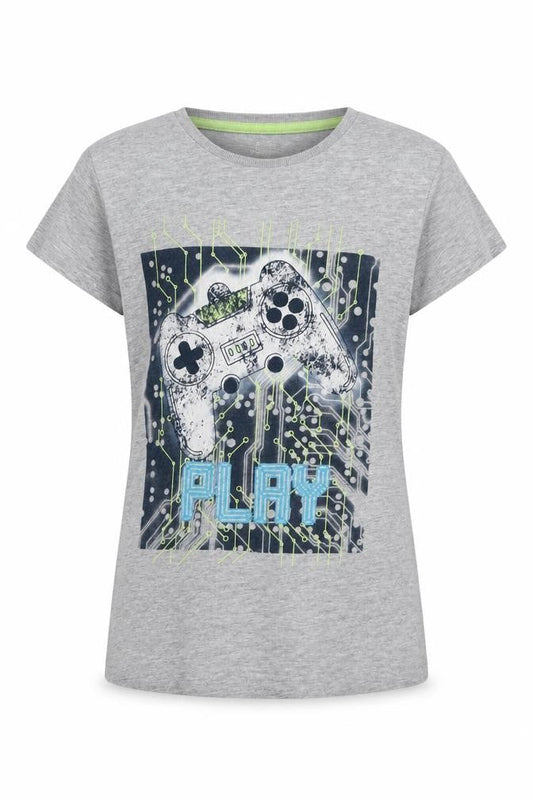 Matalan Girls Grey   Basic T-Shirt Size 10 Years  - Play