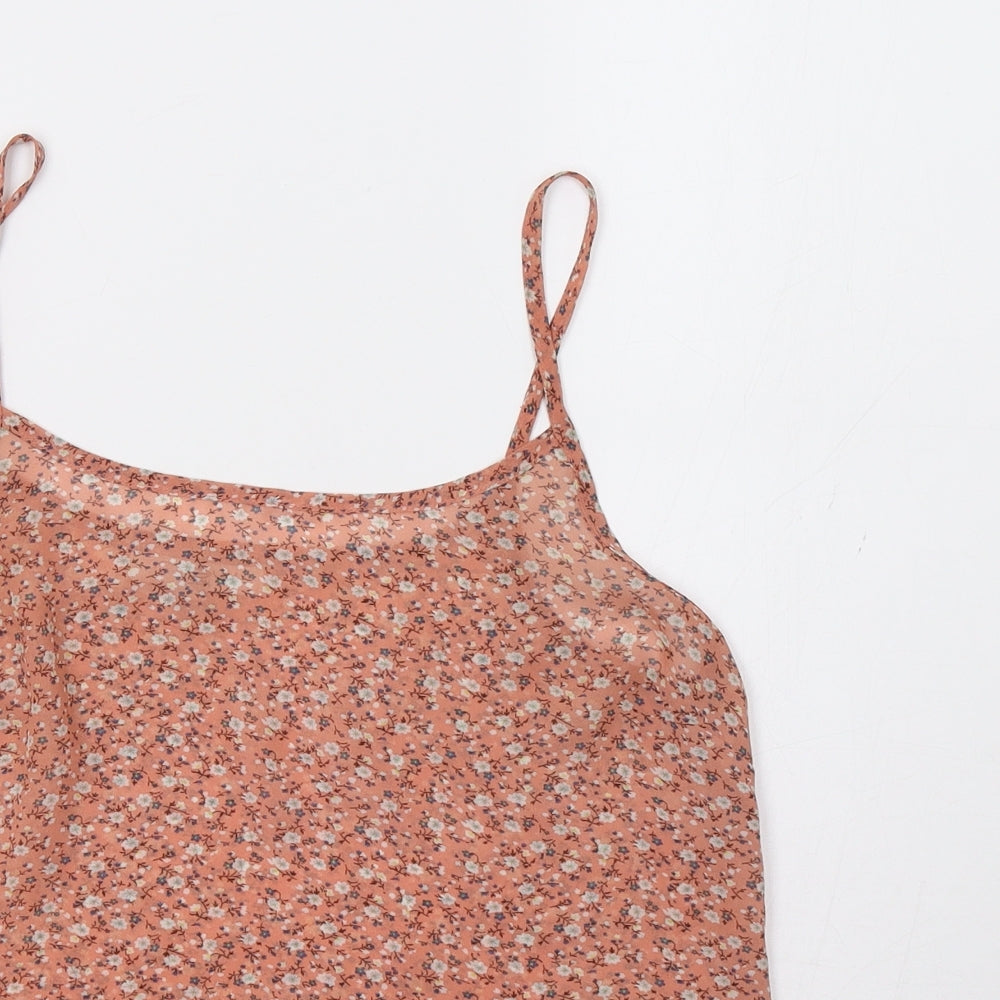 New Look Womens Pink Floral  Camisole Tank Size 8