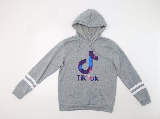 Preworn Womens Grey   Pullover Hoodie Size L  - Tik Tok