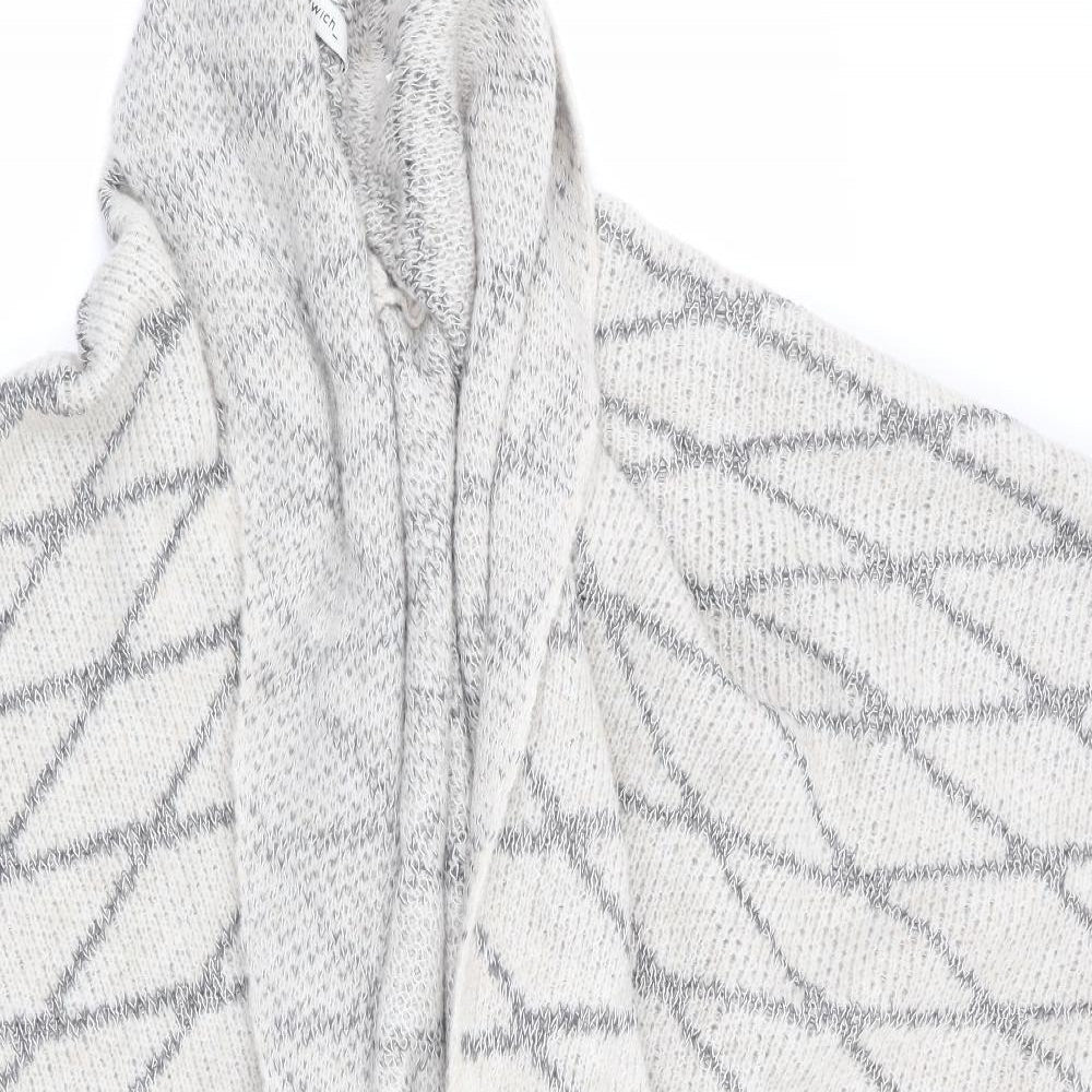 Sandwich Womens Ivory Argyle/Diamond  Overcoat Poncho Size S  - Grey on ivory