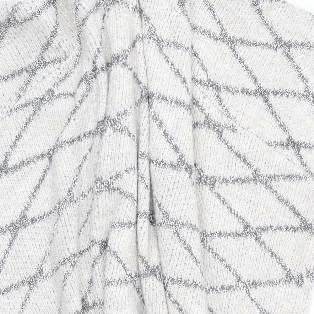 Sandwich Womens Ivory Argyle/Diamond  Overcoat Poncho Size S  - Grey on ivory