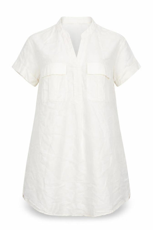 H&M Womens Ivory   A-Line  Size 8  - Linen look dress