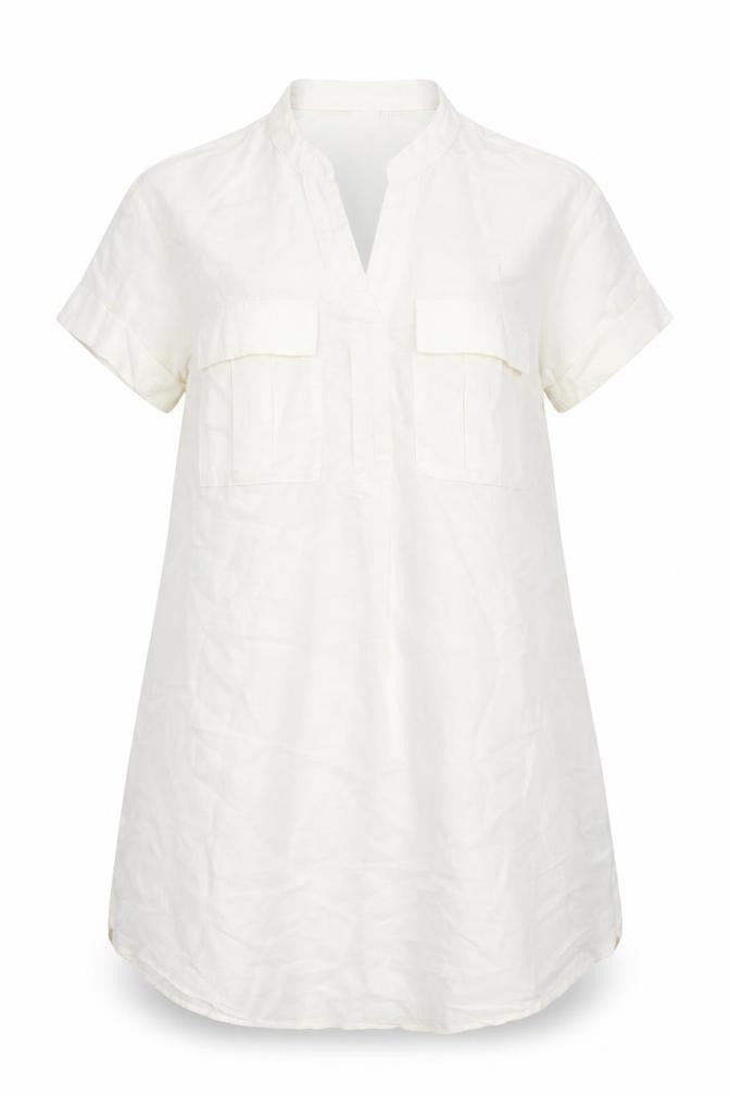 H&M Womens Ivory   A-Line  Size 8  - Linen look dress