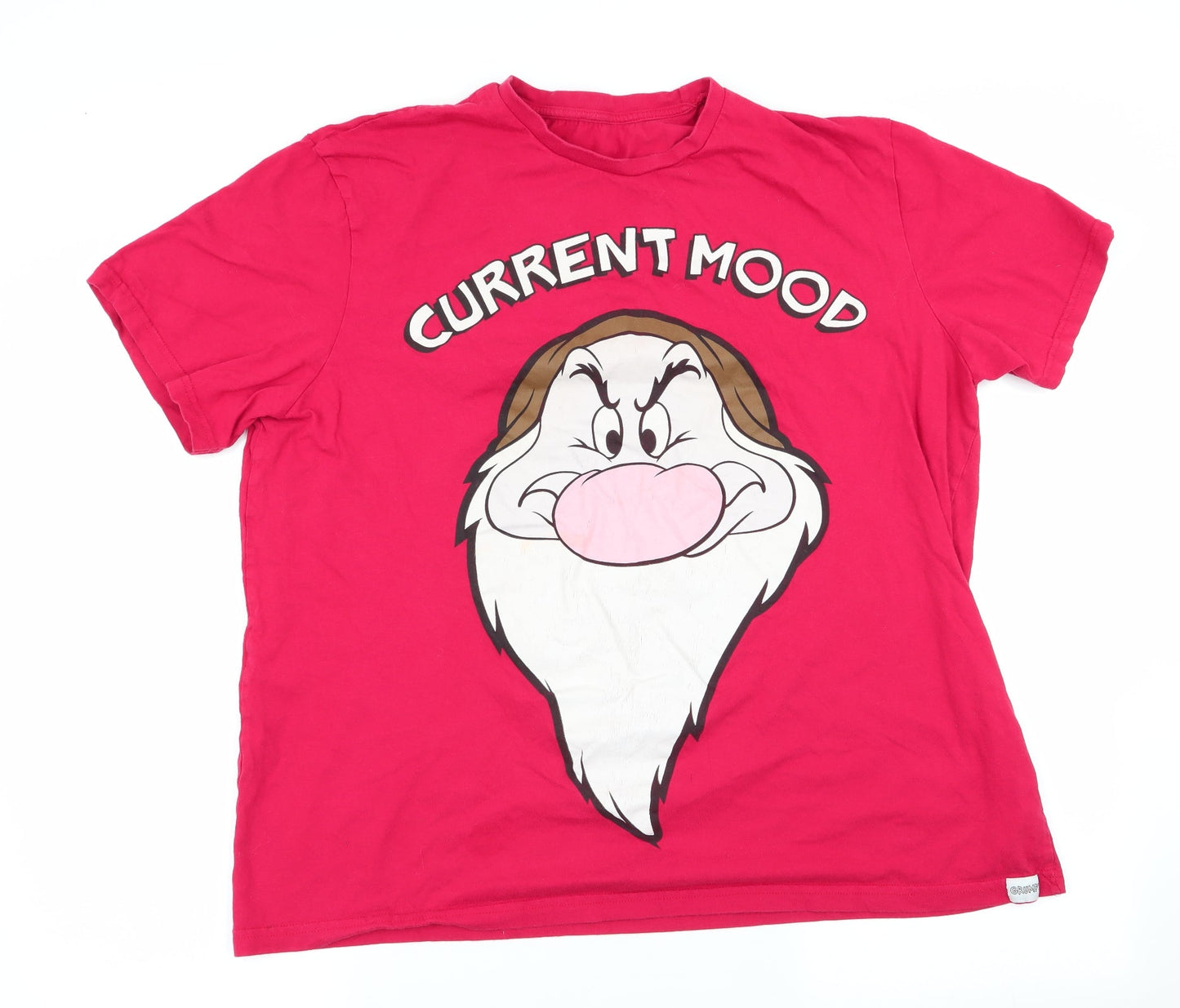 Disney Mens Red    T-Shirt   - Current Mood - Grumpy