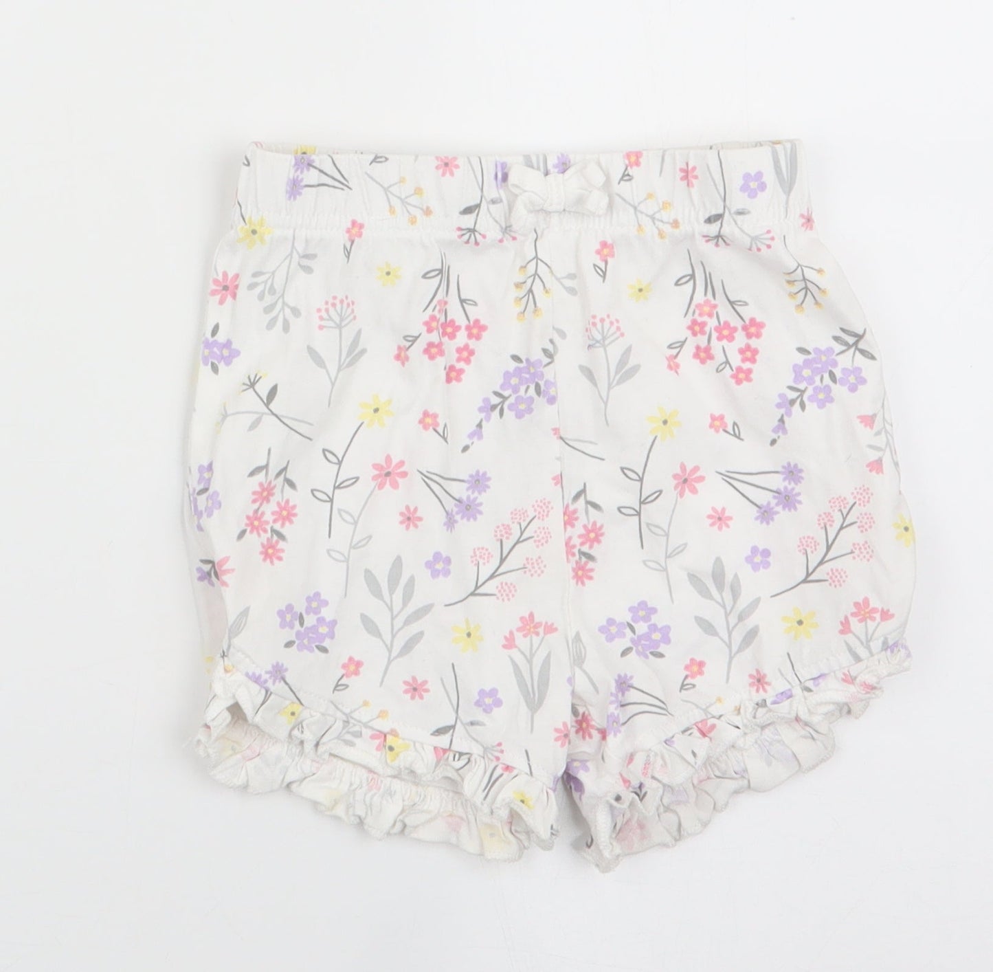 George Girls White Floral  Pedal Pusher Trousers Size 18-24 Months