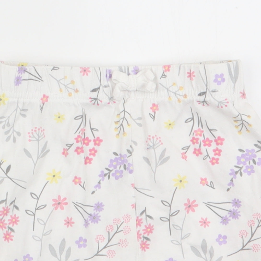 George Girls White Floral  Pedal Pusher Trousers Size 18-24 Months