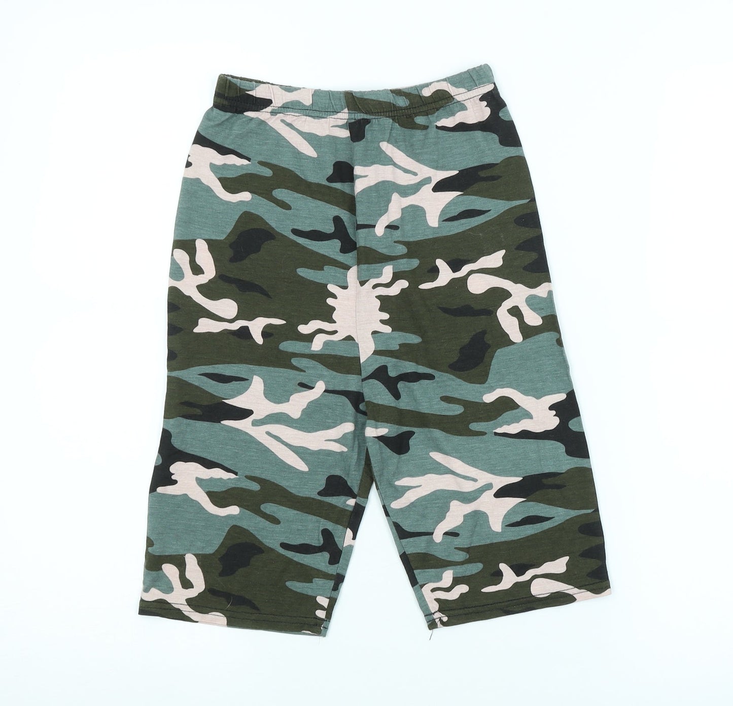 PRETTYLITTLETHING Womens Green Camouflage  Cropped Leggings Size 4