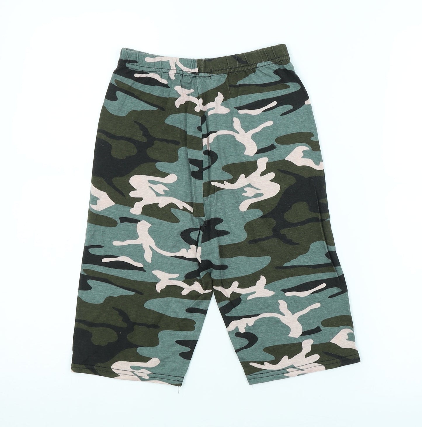 PRETTYLITTLETHING Womens Green Camouflage  Cropped Leggings Size 4