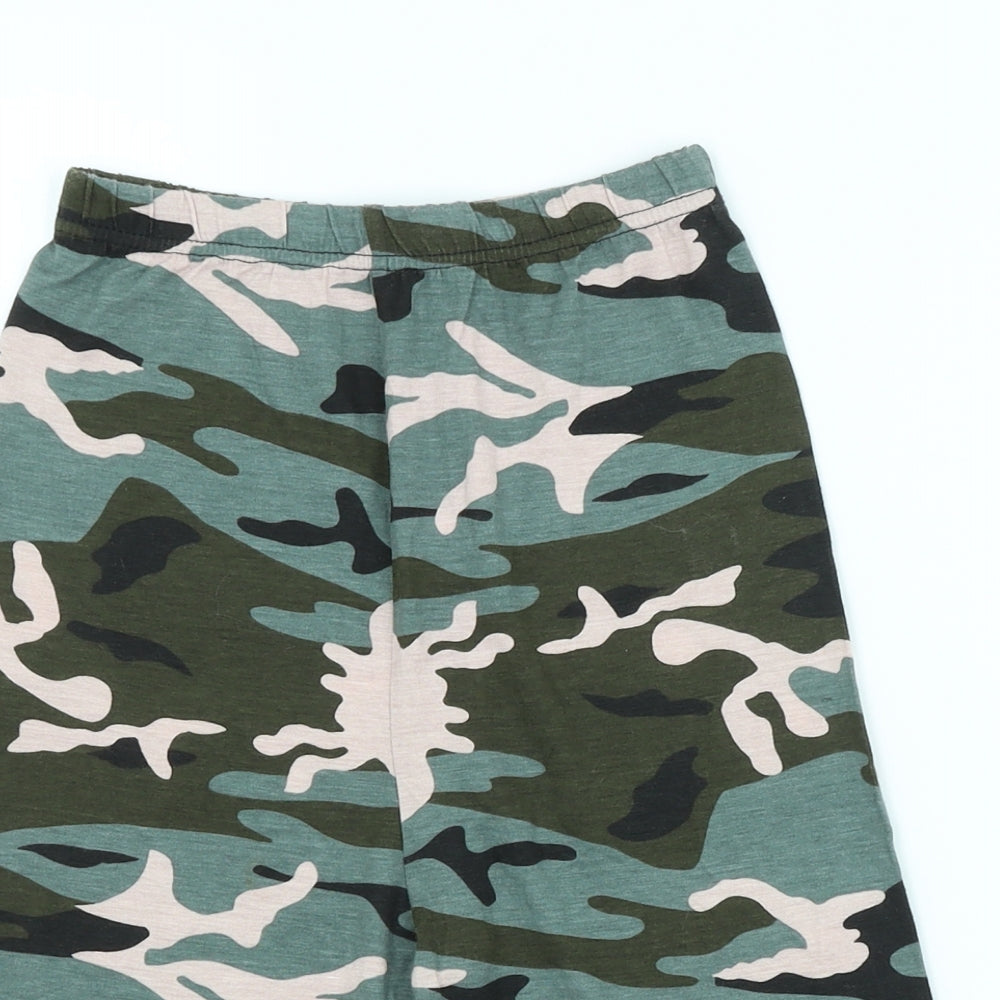 PRETTYLITTLETHING Womens Green Camouflage  Cropped Leggings Size 4