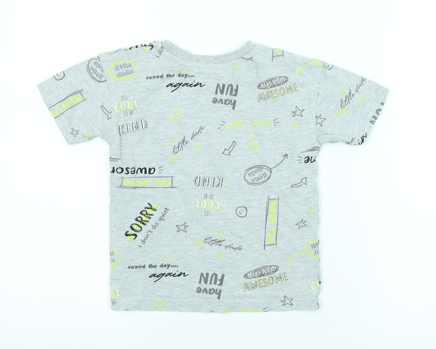 George Boys Grey Spotted  Basic T-Shirt Size 2-3 Years