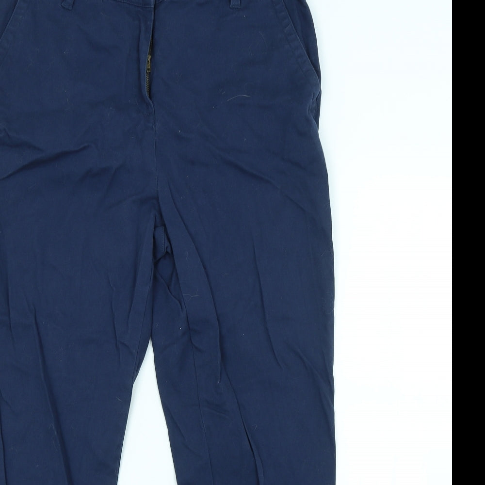 Peacocks Womens Blue Argyle/Diamond  Chino Trousers Size 12 L26 in