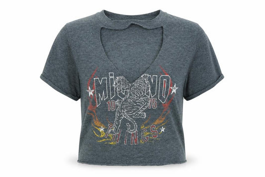 Miss Selfridge Womens Grey   Cropped T-Shirt Size S