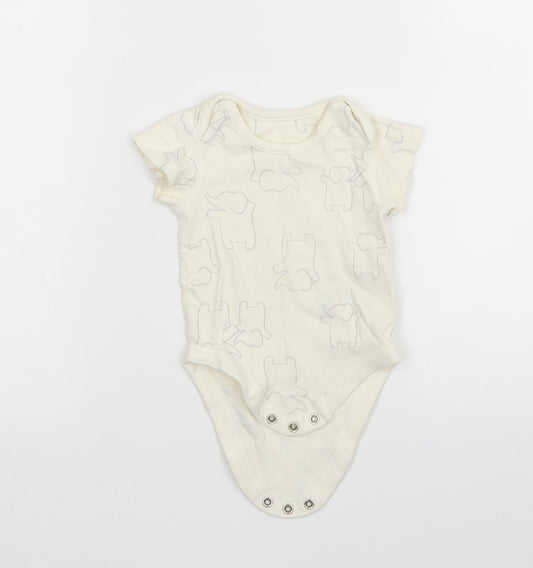 M&S Baby White Animal Print  Leotard One-Piece Size 0-3 Months
