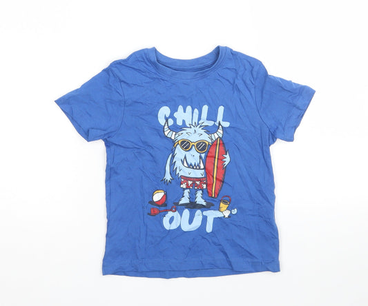 Primark Boys Black   Basic T-Shirt Size 3-4 Years  - Monster