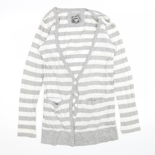Denim Co Womens Multicoloured Striped  Cardigan Jumper Size 8
